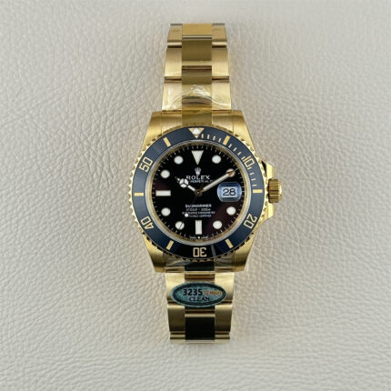 Clean Factory Rolex Submariner 126618LN | 41mm Full Gold Black Dial | Premium Replica Watch