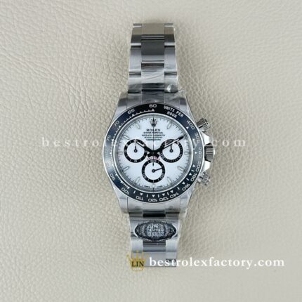 Clean Factory Rolex Daytona 126500LN-0001 Panda | White Dial Black Subdials | 4131 Movement | Perfect Snail Pattern