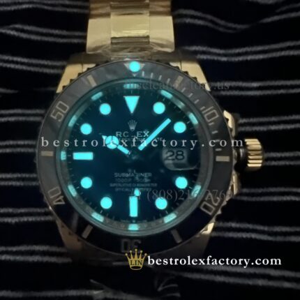 Clean Factory Rolex Submariner 126618LN | 41mm Full Gold Black Dial | Premium Replica Watch