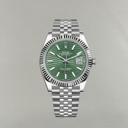 Clean Factory Super Clone Rolex Datejust 126334-0030 – Green Fluted-Motif Dial, Jubilee Bracelet – Ultimate Replica Quality