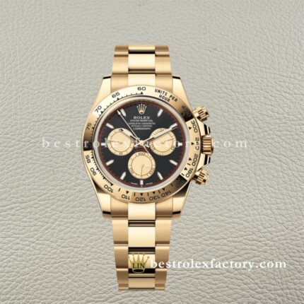 Clean Factory 126508-0002 Paul Newman Roelx Daytona | Black Dial Champagne Subdials | 44-Jewel Dandong 4131