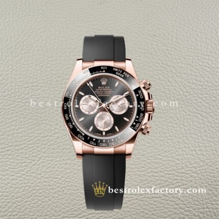 Clean Factory Roelx Daytona 126515LN-0002 Black Dial Everose Gold Applique Markers Everose Subdials Snailed – Dandong 4131 Super Clone | 18k Everose Gold