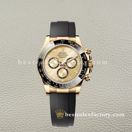 Clean Factory Rolex Daytona 126518LN-0010 Champagne Dial Black Snailed Circles Yellow Gold – Dandong 4131 | Oysterflex