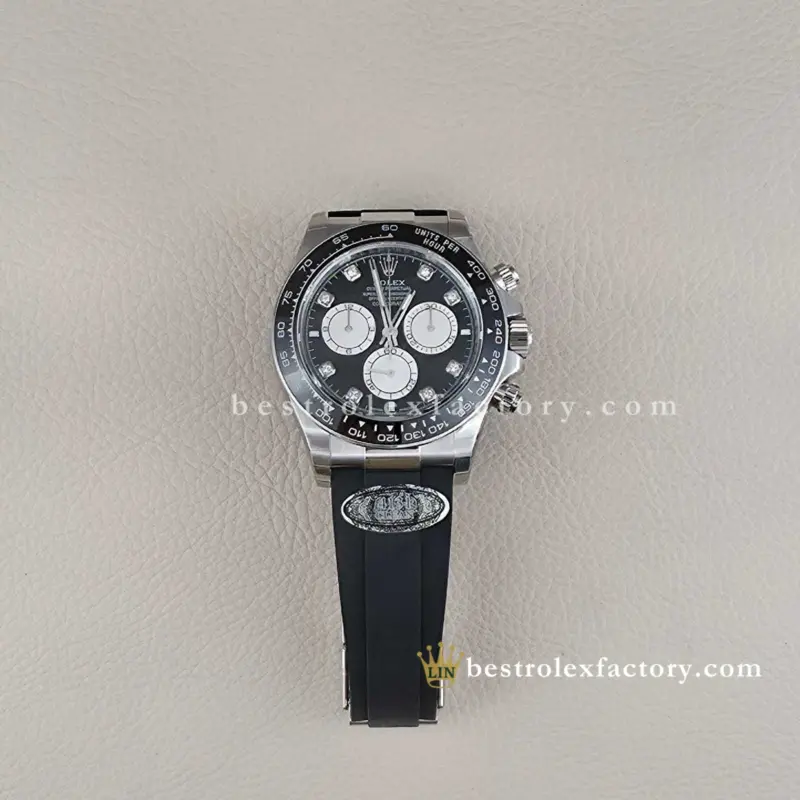 Clean Factory Rolex Daytona 126519ln 0004 Silver Sunray Dial Oysterflex Dandong Dd4131 18k White Gold Plated