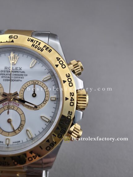 Clean Factory Rolex Daytona 126503-0001 Two-Tone Yellow Gold White Dial Best 1:1 Replica
