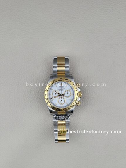 Clean Factory Rolex Daytona 126503-0001 Two-Tone Yellow Gold White Dial Best 1:1 Replica