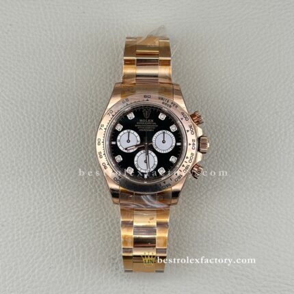Clean Factory Rolex Daytona 126508-0003 – Yellow Gold Black Dial Moissanite Replica