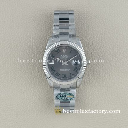 The Best Replica Rolex DateJust 41mm 904L Oystersteel 126334-0021 Super Clone 3235 Movement White Gold Wrap Fluted Bezel Slate Grey Dial Oyster three-piece links Waterproof Clean factory Made