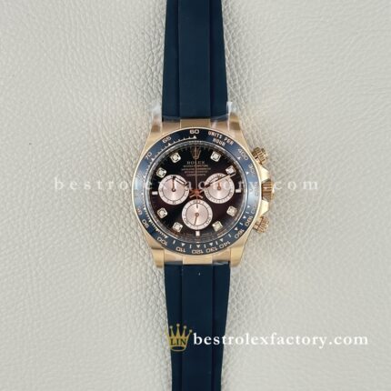Clean Factory Rolex Daytona 126518LN-0006 Black Diamond Dial Champagne Subdials Yellow Gold – Dandong 4131 | Moissanite