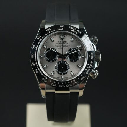 Clean Factory Daytona 116519LN-0027 Grey Dial Grey Bezel White Gold Applique Markers Ghost – Dandong 4130 Super Clone | 18k White Gold