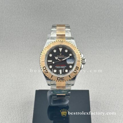 Clean Factory Yacht-Master M126621-0002 | Everose Gold Two-Tone Black Dial | Premium Replica Watch