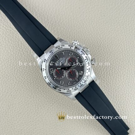 Clean Factory Rolex Daytona 116519LN-0104 Black Dial Arabic Numbers Red Subdial Hands Racing - Dandong 4130 Super Clone | 18k White Gold