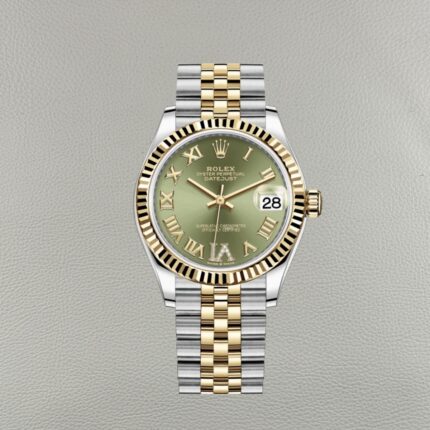 Clean Factory Lady Datejust 278273-0016 – Olive Green Dial, Diamond Roman, 31mm Two-Tone Gold Replica