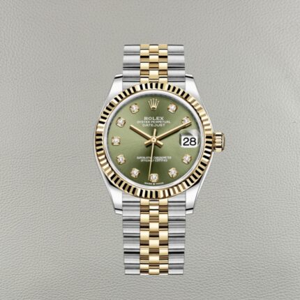 Clean Factory Lady Datejust 278273-0030 – 31mm Olive Green Dial, Moissanite Hour Markers, Two-Tone Gold Replica