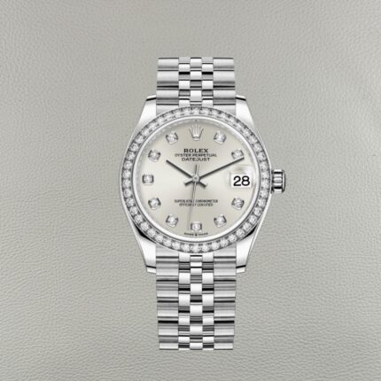 Rolex Lady Datejust 278384RBR-0034 Silver Dial 31mm | Clean Factory Replica with Moissanite Bezel