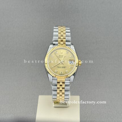 Rolex Lady Datejust 278273-0026 Champagne Dial – Yellow Gold Moissanite Super Clone 31mm