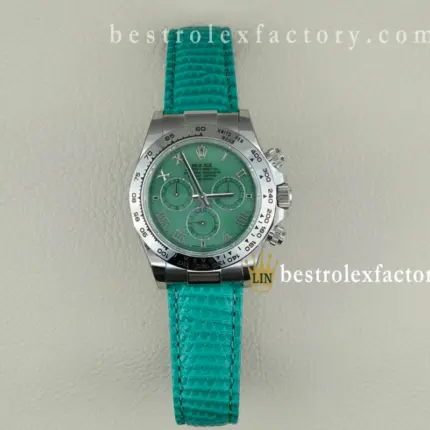Rolex Daytona “Beach” Ref. 116519-001 | 40mm White Gold Finish | Jadeite Green Roman Dial | DD4130