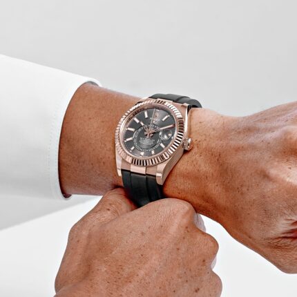 Rolex Sky-Dweller 42 Ref. 336235-0004 Rose Gold Fluted Slate Dial Oysterflex ZF | DD9002