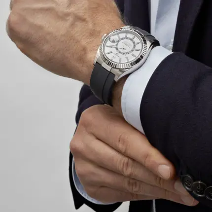 Rolex Sky-Dweller 42 Ref. 336239-0003 White Gold White Dial Fluted Oysterflex ZF | DD9002