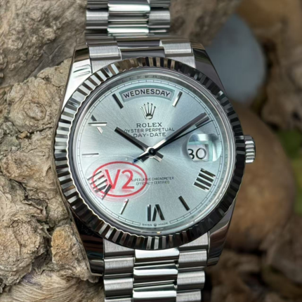 VS Factory Rolex Day-Date 40 Ref. 228236-0012 Platinum Ice Blue Roman Dial – Dandong 3255