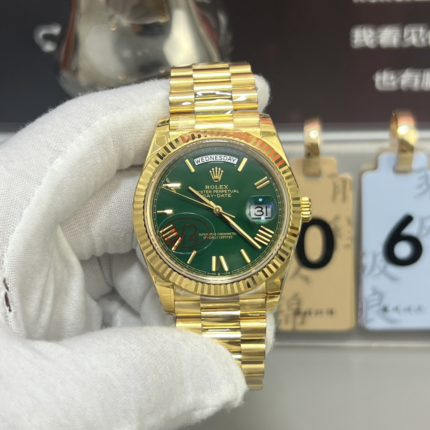VS Factory Rolex Day-Date 40 Ref. 228238-0061 Yellow Gold Green Roman Dial – Dandong 3255
