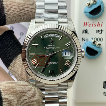 VS Factory Rolex Day-Date 40 Ref. 228239-0033 White Gold Olive Green Roman Dial – Dandong 3255