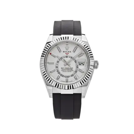 Rolex Sky-Dweller 42 Ref. 336239-0003 White Gold White Dial Fluted Oysterflex ZF | DD9002