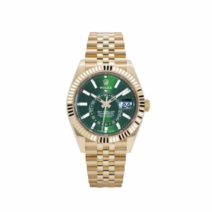 Rolex Sky-Dweller 42 Ref. 336938-0008 Yellow Gold Fluted Green Dial Jubilee ZF | DD9002